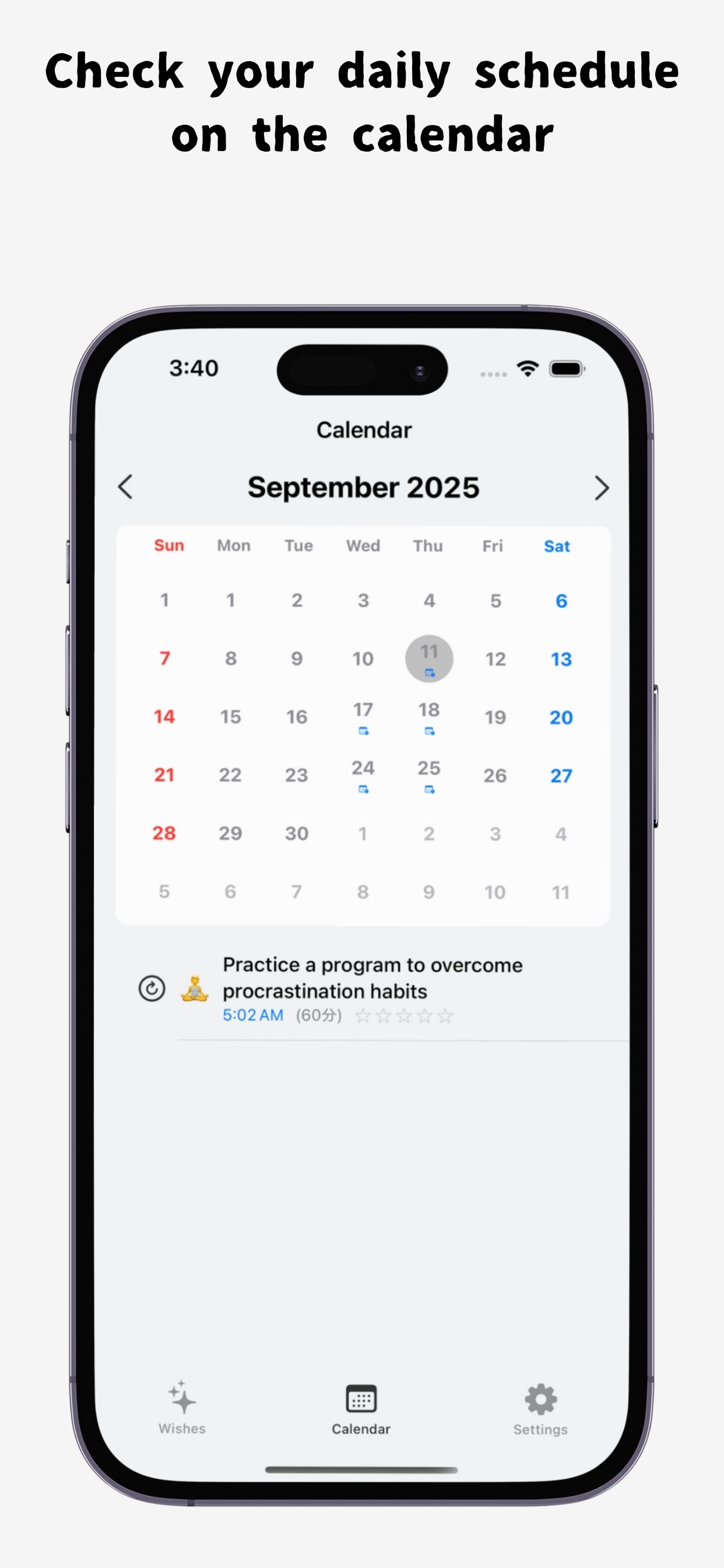 Calendar planning
